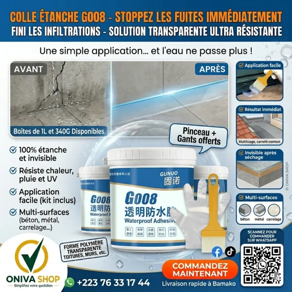 Colle d'Étanchéité Transparente GUNUO G008