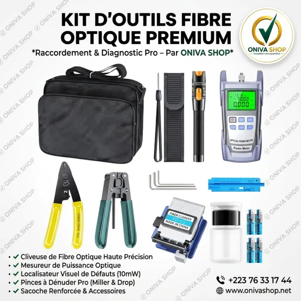 Kit Professionnel d'Outils Fibre Optique – Maintenance & Installation FTTH